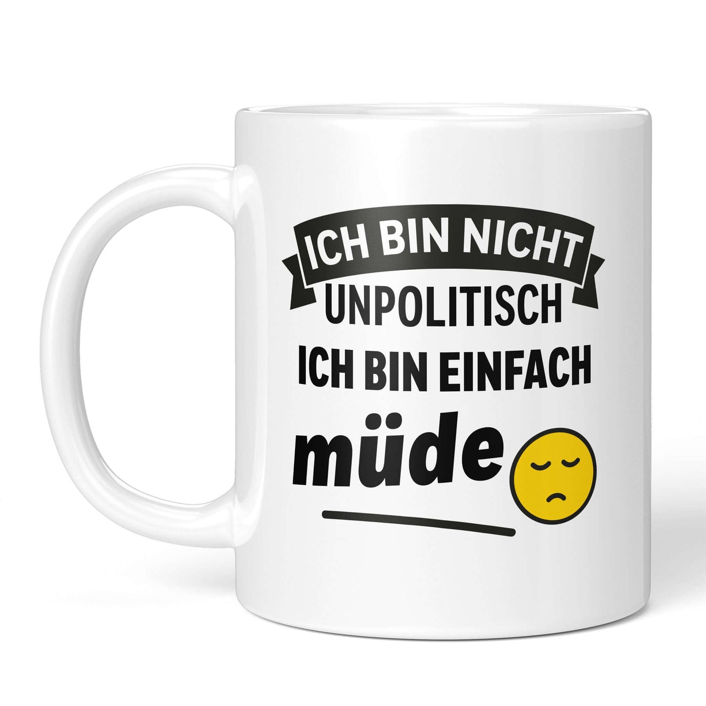 Front view white: political quote with emoji