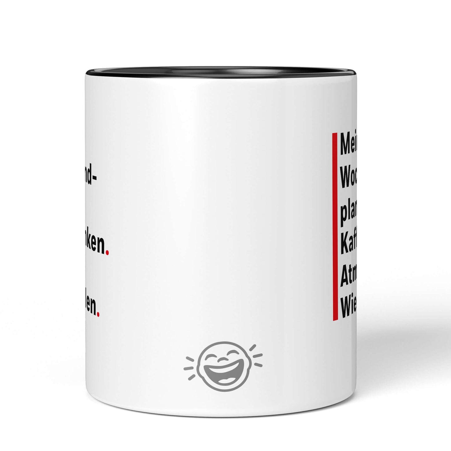 Back of black/white mug with Brüllerware icon