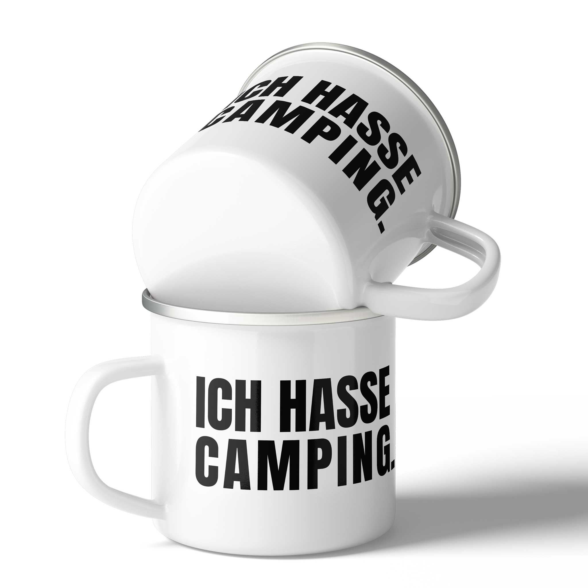 emaille becher camping Emaille Tasse "Ich hasse Camping" – Lustiges Outdoor Geschenk
