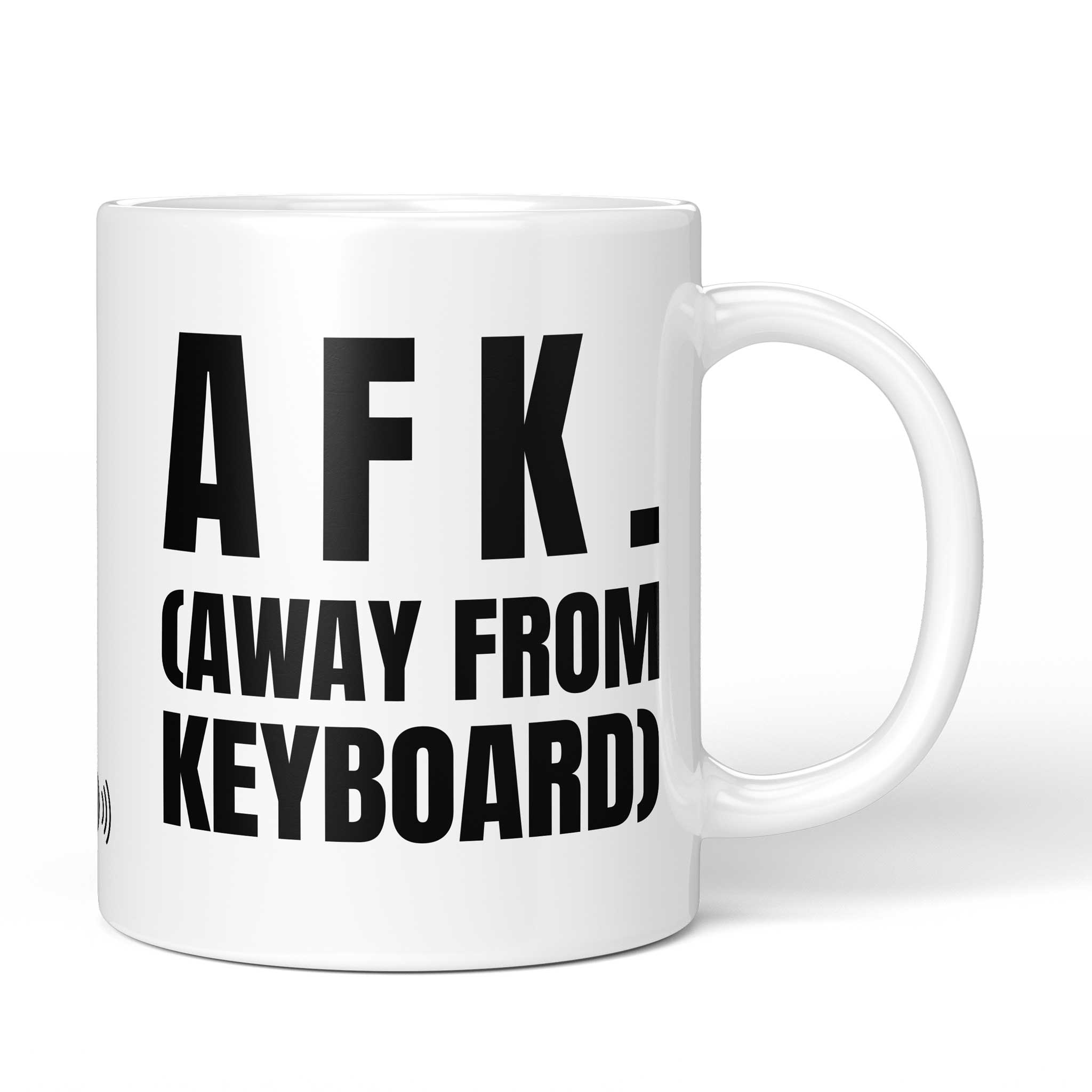Brüllerware Tasse mit Spruch: "AFK. (AWAY FROM KEYBOARD)" - Lustige Kaffeetasse für Büro & Alltag - Schwarz Weiß Design