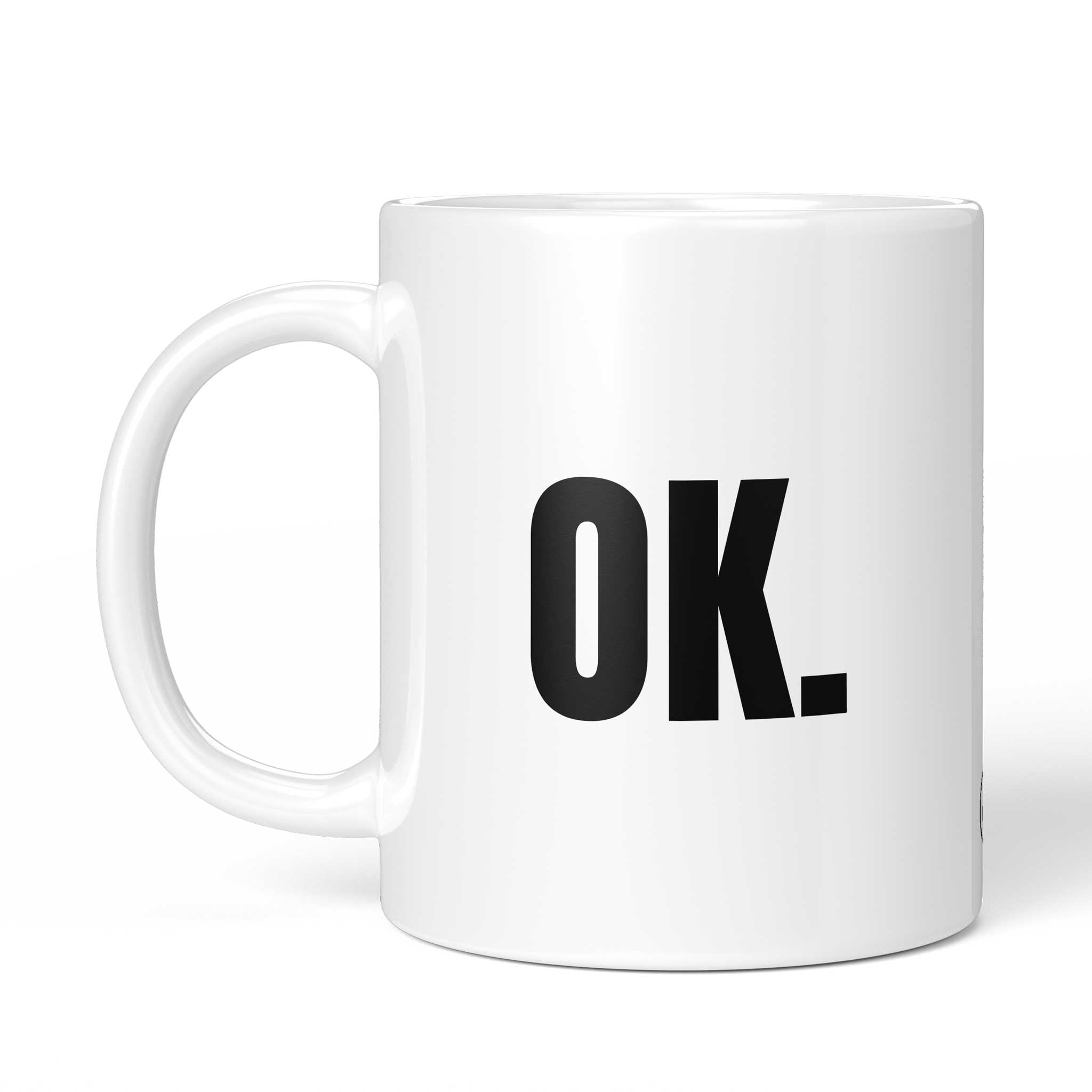 Rückseite der Brüllerware Tasse „OK.“ – beidseitiger Druck mit Brüllerware Markenzeichen