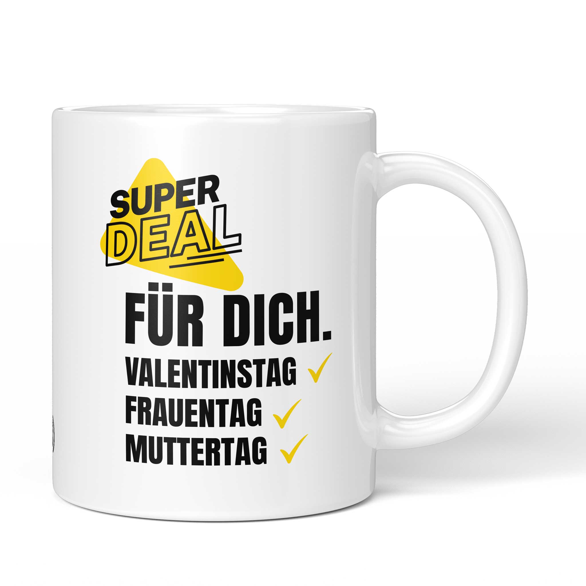 Brüllerware Tasse mit Spruch „Für Dich“ – weiße Keramiktasse mit schwarzem Statement-Druck und Brüllerware Icon
