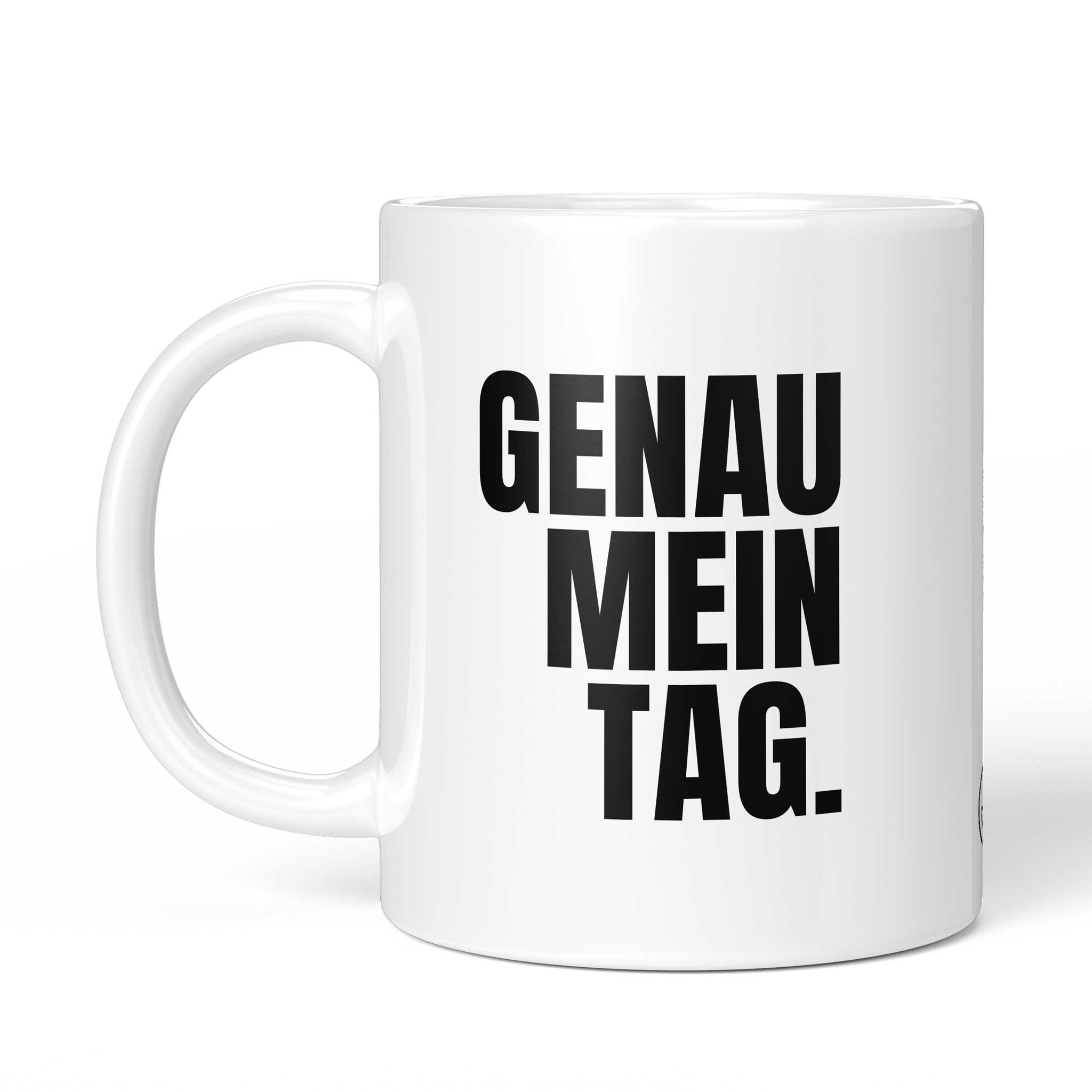 Rückseite der Brüllerware Tasse „Genau mein Tag.“ – beidseitiger Druck mit Brüllerware Markenzeichen
