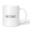 Brüllerware Tasse mit Spruch „Halt's Maul.“ – weiße Keramiktasse mit schwarzem Statement-Druck und Brüllerware Icon