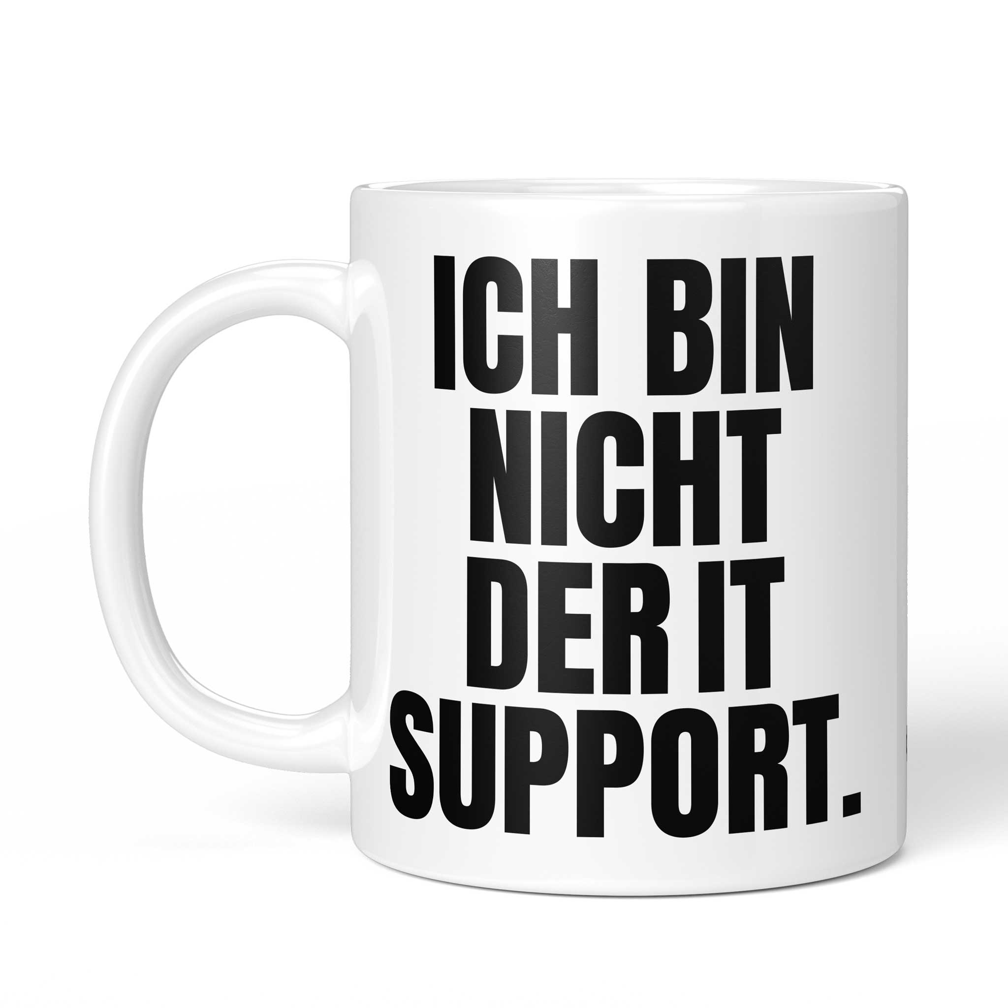 Rückseite der Brüllerware Tasse „Ich bin nicht der IT Support“ – beidseitiger Druck mit Brüllerware Markenzeichen