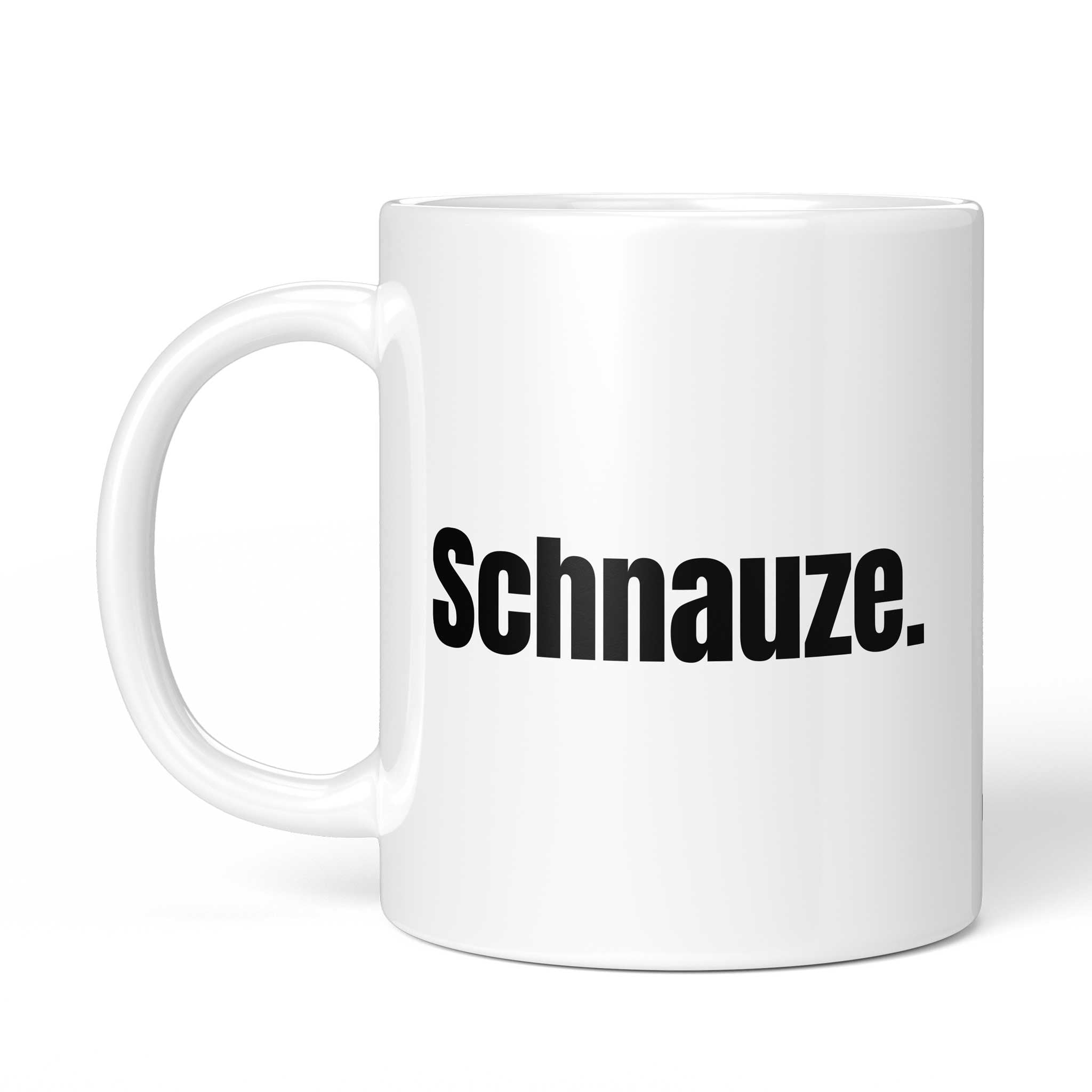 Rückseite der Brüllerware Tasse „Schnauze.“ – beidseitiger Druck mit Brüllerware Markenzeichen