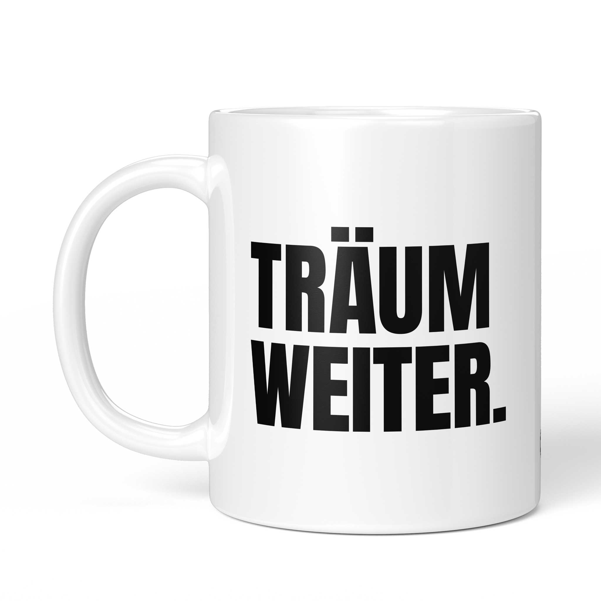 Rückseite der Brüllerware Tasse „Träum weiter.“ – beidseitiger Druck mit Brüllerware Markenzeichen