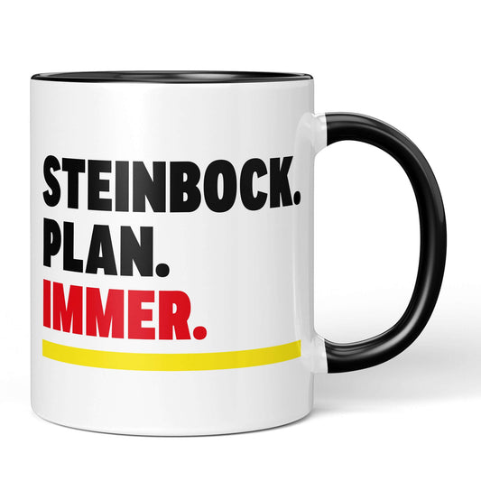 Astrology Gift Mug – black-accented Capricorn mug, strategic and sleek