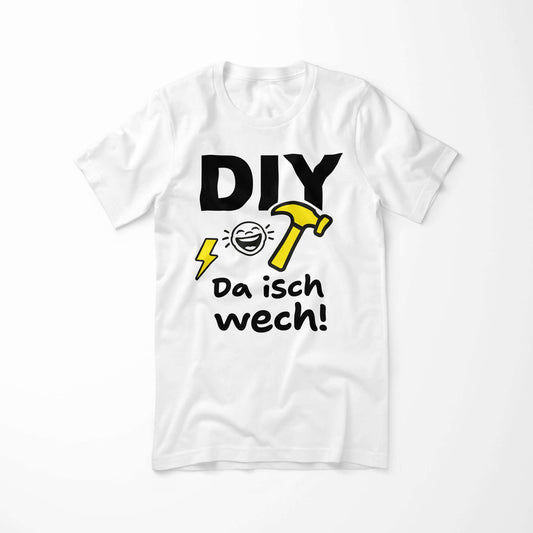 Front view: T-shirt with DIY Da isch wech design