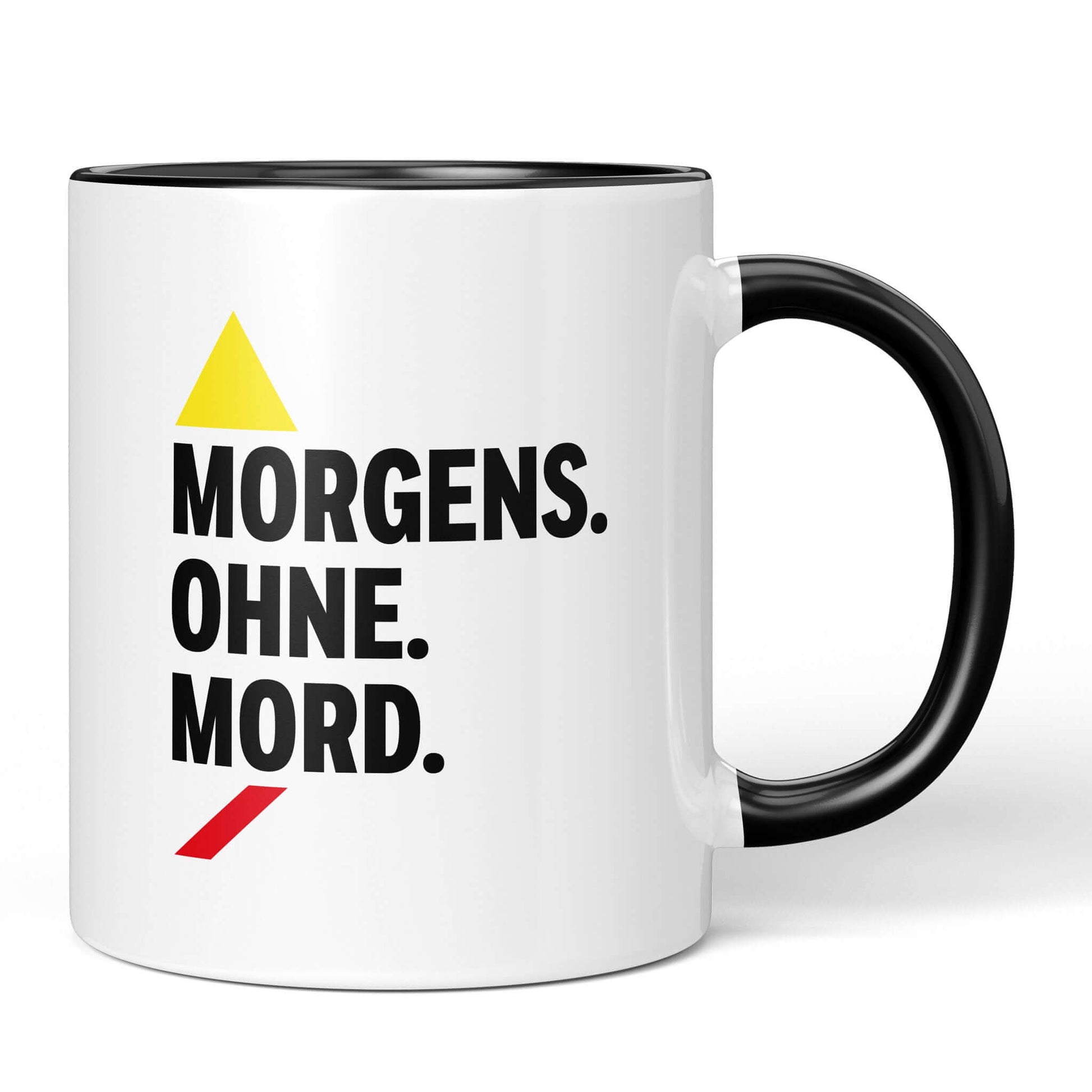 Black-handled version – funny cup with warning vibe