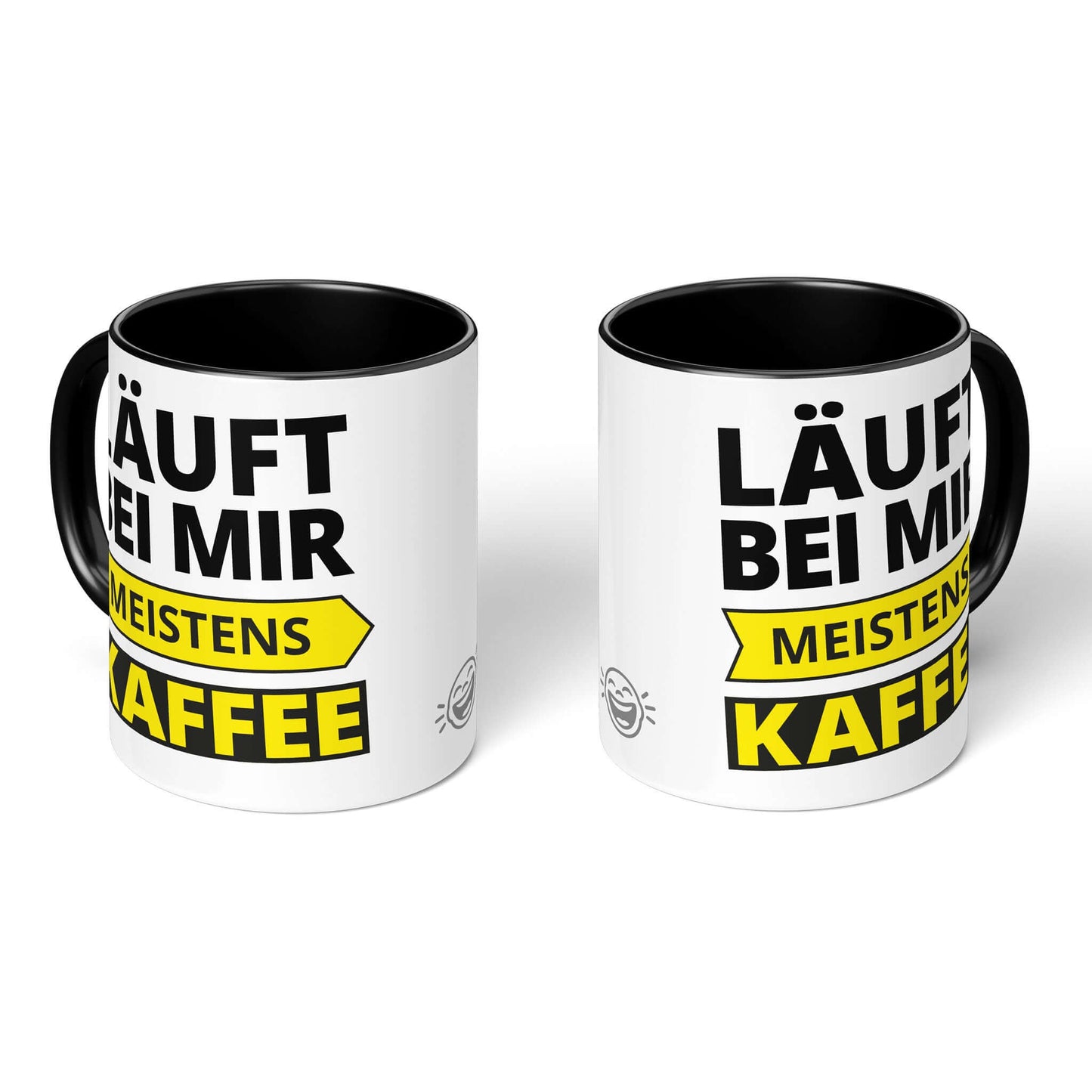 Pair of black & white mugs – funny gift set for coffee lovers by BRÜLLERWARE