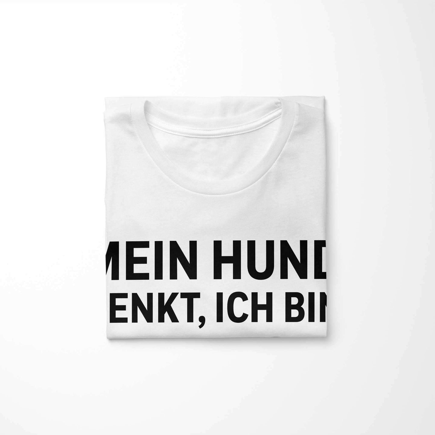 Folded shirt – detail of dog lover slogan