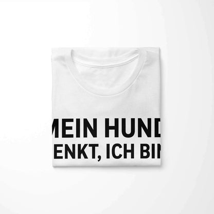 Folded shirt – detail of dog lover slogan