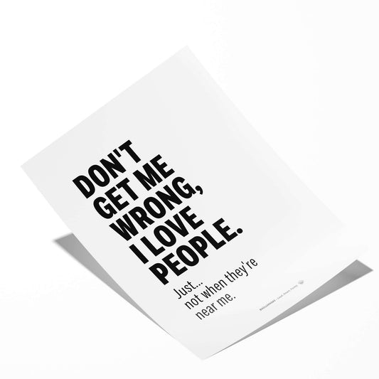Minimalist sarcastic print – angled detail view
