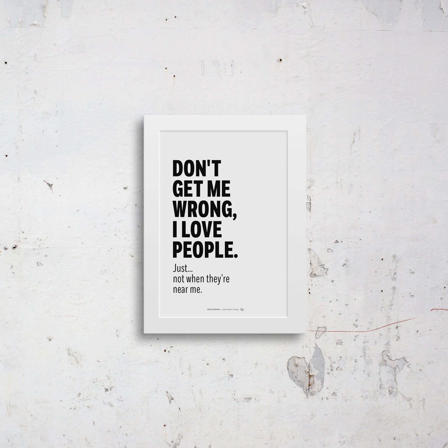 Humorous wall art framed on wall – introvert decor