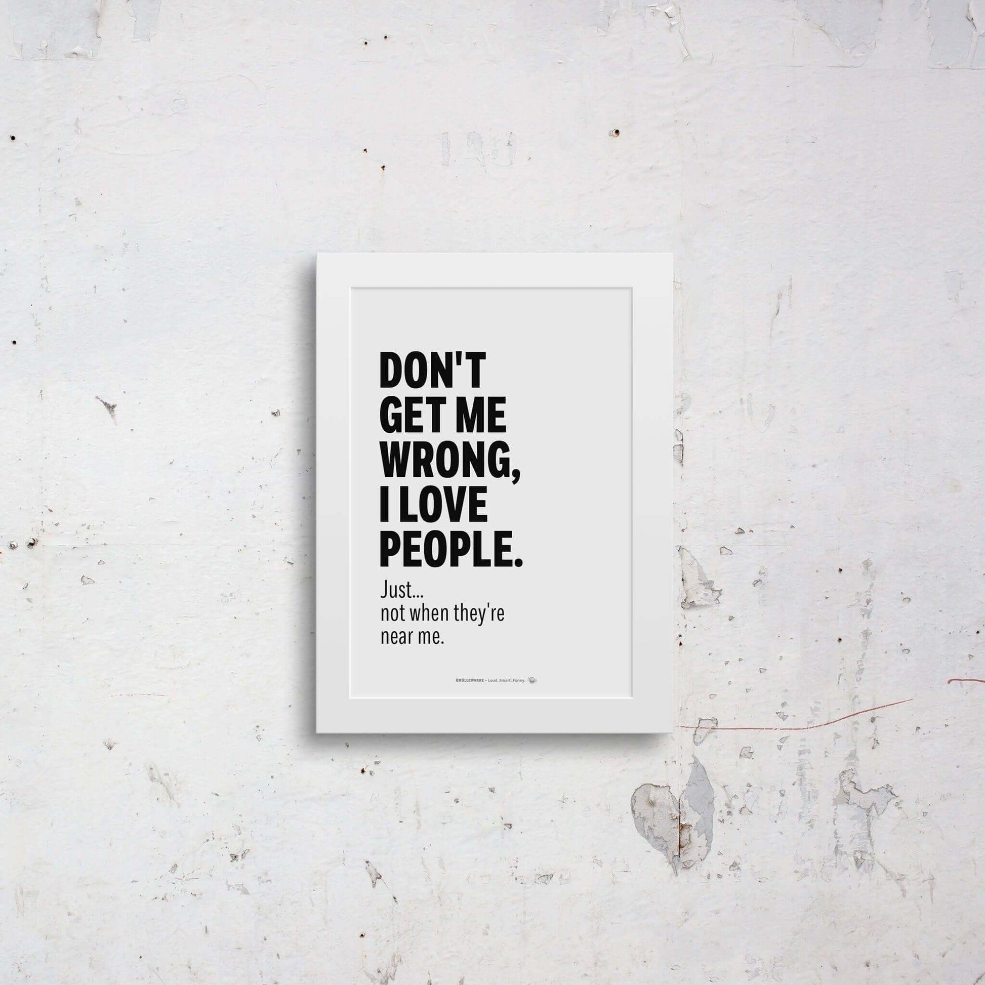 Humorous wall art framed on wall – introvert decor