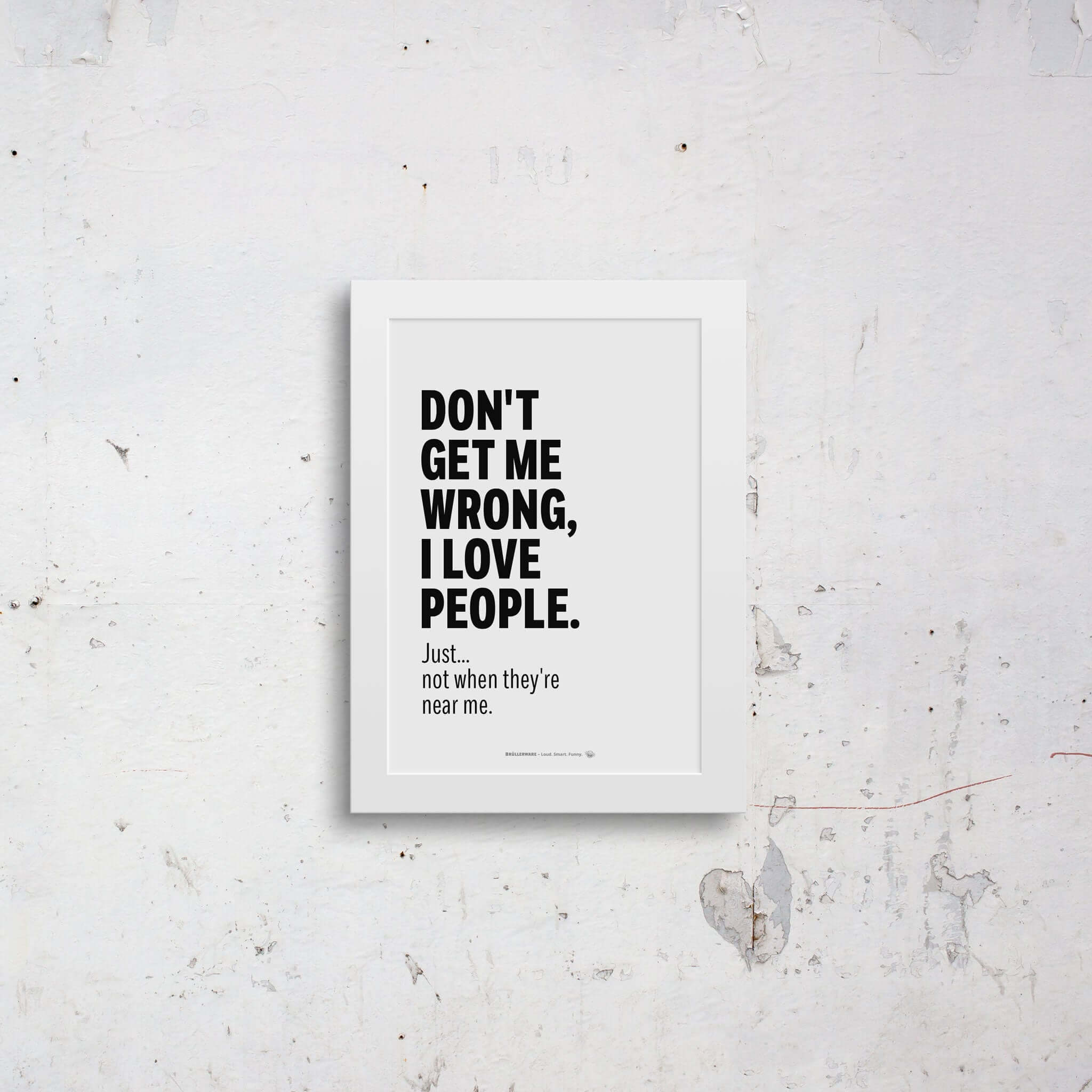 Humorous wall art framed on wall – introvert decor