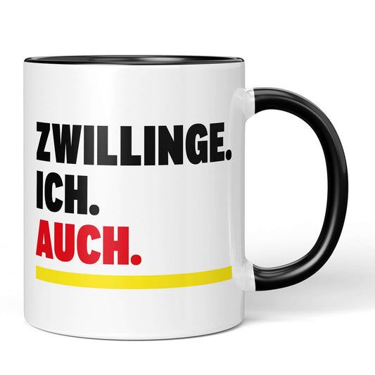 Astrology Gift Mug – black-accented version, Gemini mug design