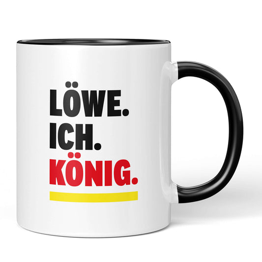 Zodiac Cup Leo – black-accented mug with Leo statement