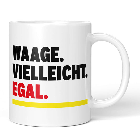 Libra Mug “Maybe. Whatever.” – white version, front view