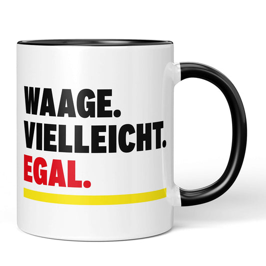 Astrology Gift Mug – black-accented Libra mug, front view