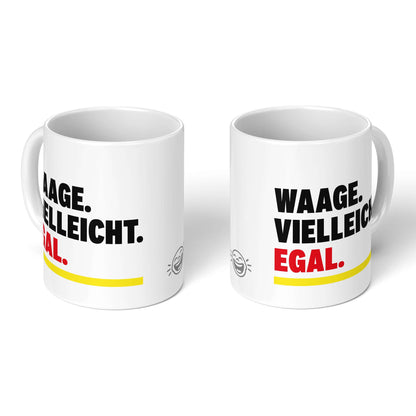 Zodiac Cup Libra – two white mugs, front and back with smiley
