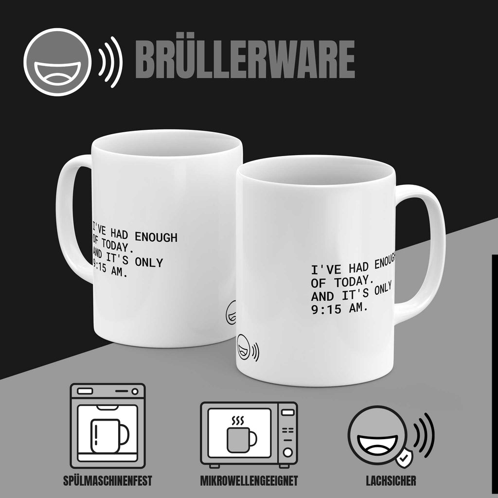 Tasse „I’m here for the Wi-Fi and vague praise“ von beiden Seiten – spülmaschinenfest, mikrowellengeeignet, lachsicher