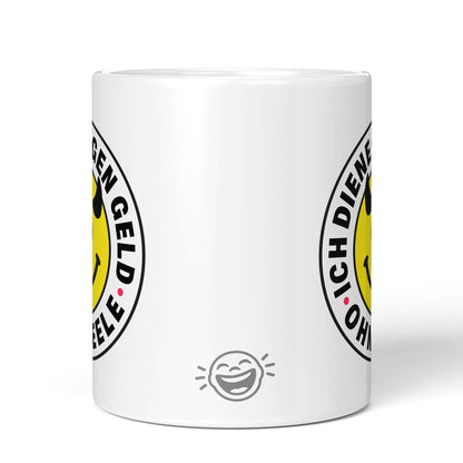 Brüllerware office mug – backside with laughing face logo