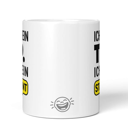 Brüllerware statement mug – back view white mug with laughing face