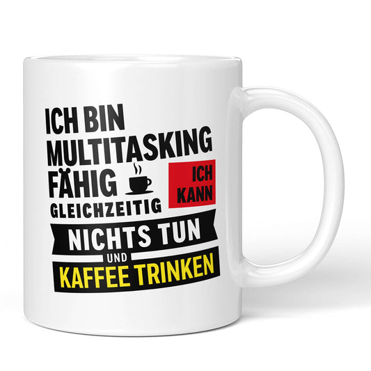 Front of mug: “I can multitask: do nothing and drink coffee.”