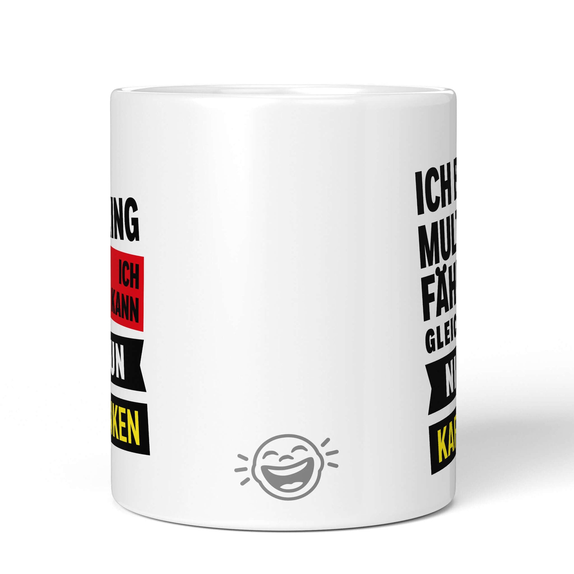 Back of white mug with Brüllerware smiley