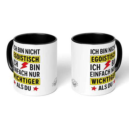 Two black-accented mugs – front and back