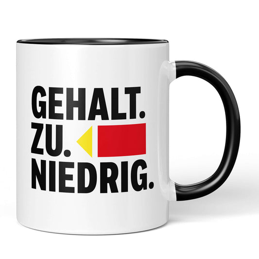 Black-accented version of sarcastic salary mug