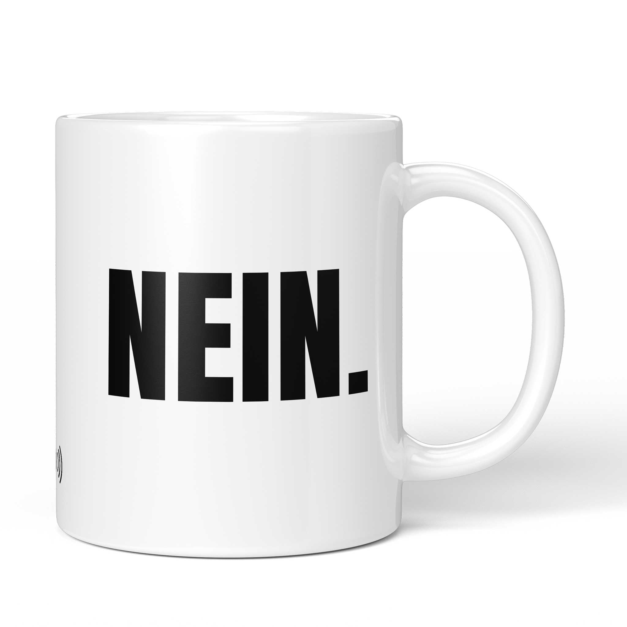 Brüllerware Tasse mit Spruch: "Nein." - Lustige Kaffeetasse für Büro & Alltag - Schwarz Weiß Design