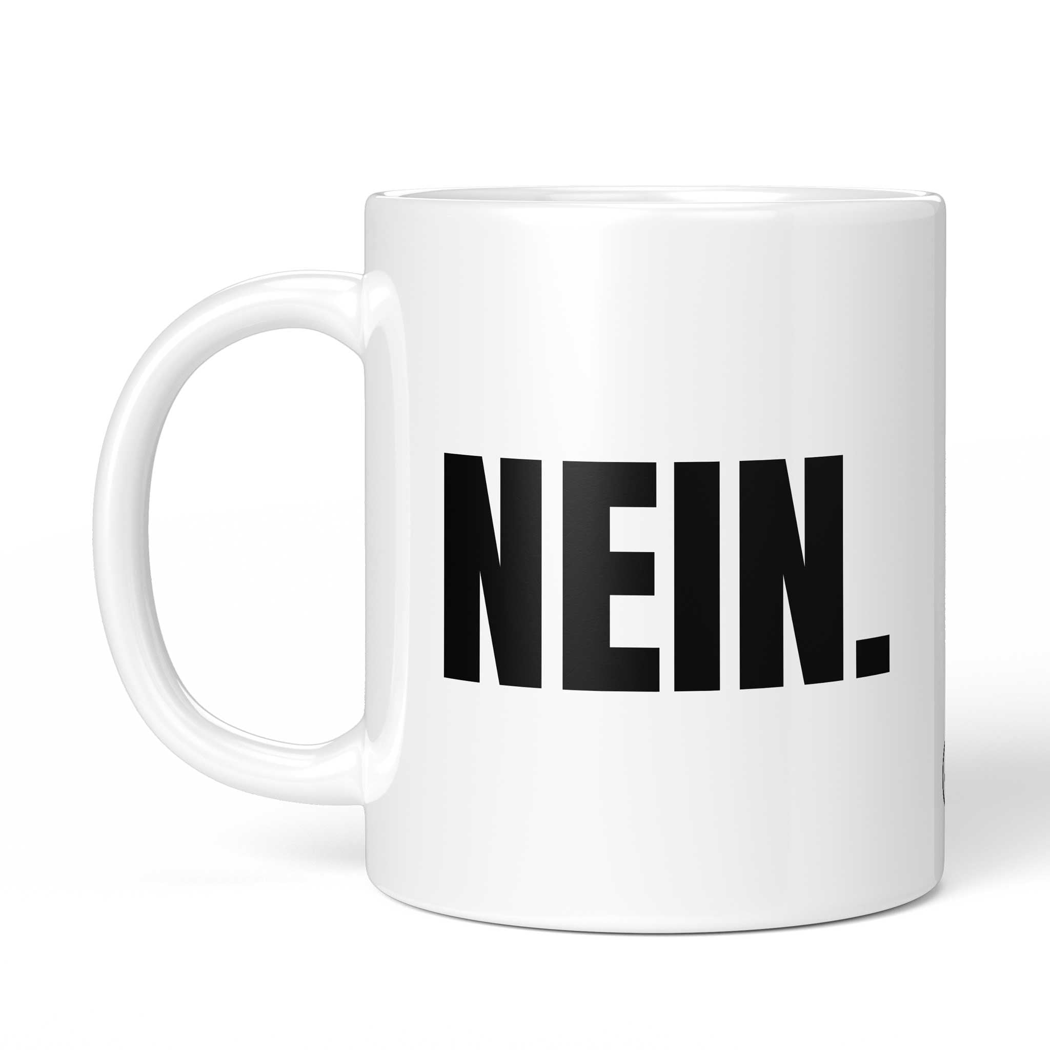 Rückseite der Brüllerware Tasse „Nein.“ – beidseitiger Druck mit Brüllerware Markenzeichen
