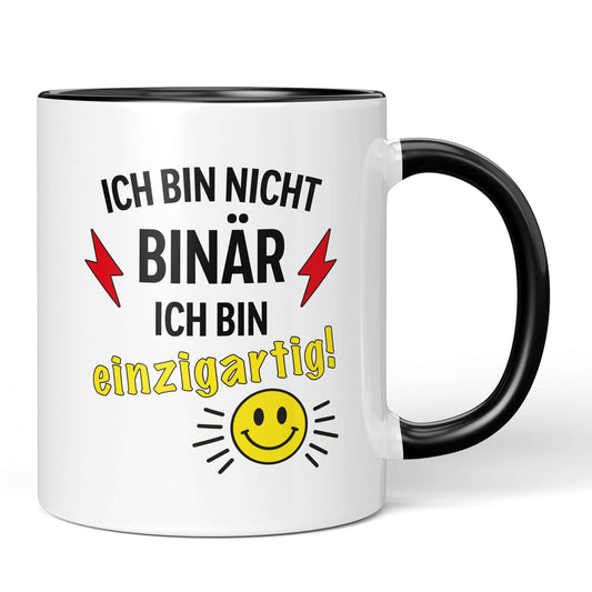 LGBTQ+ Gift Mug – black-accented version with same statement