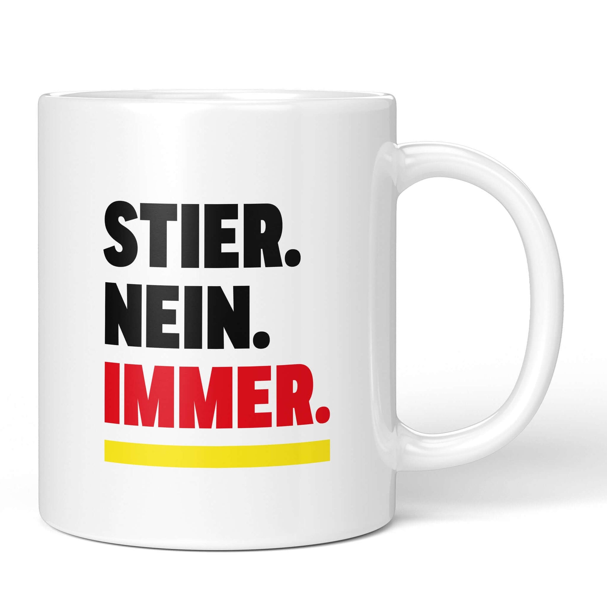 Taurus Mug “No. Always.” – white version, front view