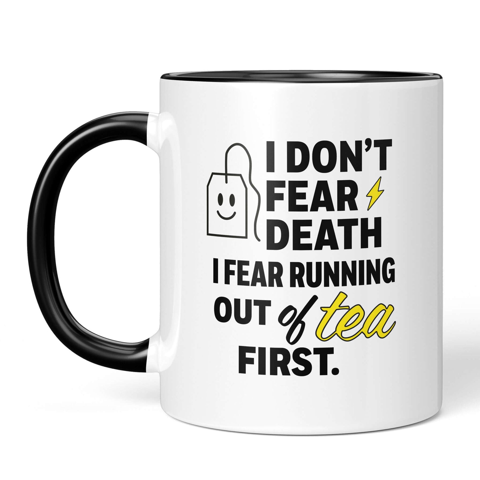Contrast mug version with lightning bolt and funny quote