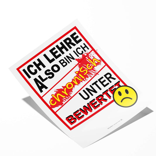 Tilted poster for educators – funny and bold statement
